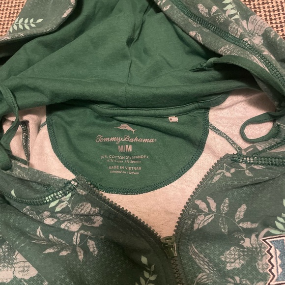 Tommy Bahama Green Floral Print Hoodie - Picture 3 of 4